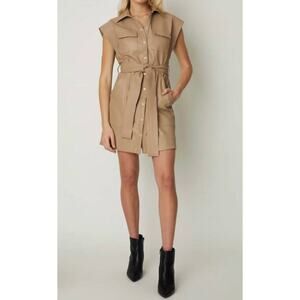 JS71 Monica Mini Belted Dress Tan size‎ S/M